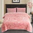 thumbnail image 3 of JML Thick Warm Winter Fleece Blanket For King Bed 2 Ply Reversible Soft Raschel Blanket,87"x94",10.5lb, Pink Floral, 3 of 8