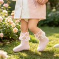 thumbnail image 7 of Miaouyo Toddler Baby Girl Crew Socks Soft Breathable Lace Ruffle Bow Princess Socks, 7 of 7