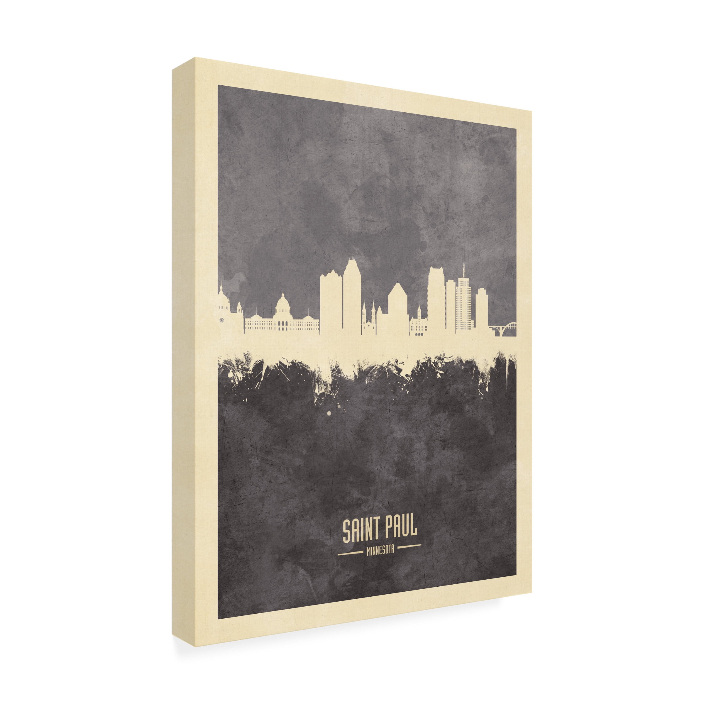 Michael Tompsett 'Saint Paul Minnesota Skyline Gray' Canvas Art