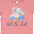thumbnail image 4 of Inktastic My Great Uncle Loves Me to the Moon and Back Elephants Boys or Girls Baby T-Shirt, 4 of 5