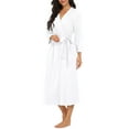 thumbnail image 4 of MINTREUS Women Kimono Robes Long Knit Bathrobe Lightweight Soft Knit Sleepwear Ladies Loungewear Spa Bathrobe, 4 of 7