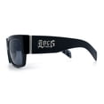 thumbnail image 6 of Locs Mens Skull Pattern Arm Thick Temple Rectangle Gangster Sunglasses Shiny Black - Light Skull, 6 of 8