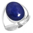 thumbnail image 1 of 925 Silver Ring For Women - Teens Blue Natural Lapis Lazuli Stone Silver Ring Size 5 September Birthstone Fashion Silver Ring Size 5 Gift For Mom On Birthday 925 Gemstone Silver Jewelry, 1 of 6