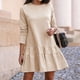 thumbnail image 1 of Vestido de una pieza de manga larga,Vestido de manga larga para mujer Vestido con dobladillo con volantes Vestido suelto Máxima confiabilidad, 1 of 5