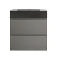thumbnail image 4 of JimsMaison 24"/30"/36" Wall-Mounted Bathroom Vanity Set with Black Integrated Quartz Sand Sink 24" x 18" - Painted - Grey, 4 of 5