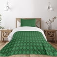 thumbnail image 3 of Ambesonne Irish Quilted Bedspread Set 2 Pcs, Vintage Argyle Tartan, Twin Size, Green Dark Green White, 3 of 6