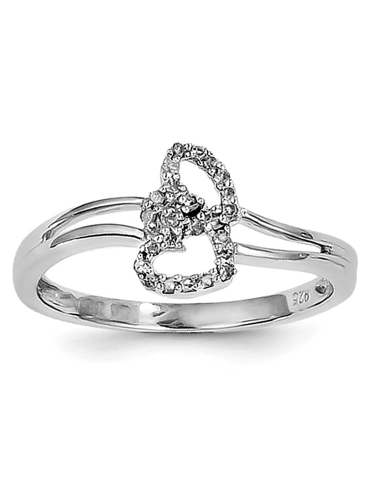Sterling Silver Diamond Fashion Ring Ring Size: 6 to 8 by Jewelryweb