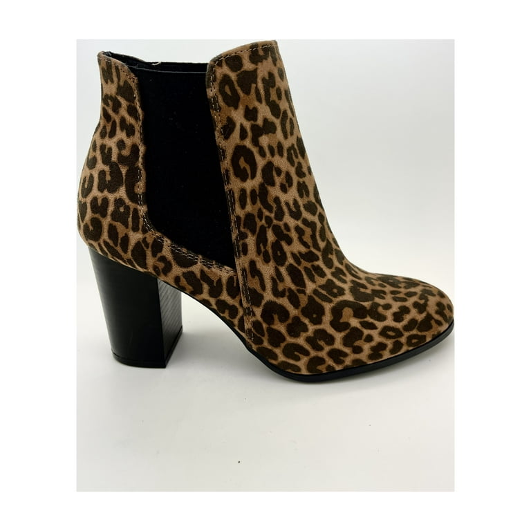 Ladies leopard skin ankle boots hot sale