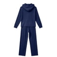 thumbnail image 4 of HAiming Plus Size Pajama Sets for Women 2 Piece Sleepwear Ribbed Knit Long Sleeve Hoodies Loose Pants Lounge Sets, 4 of 5