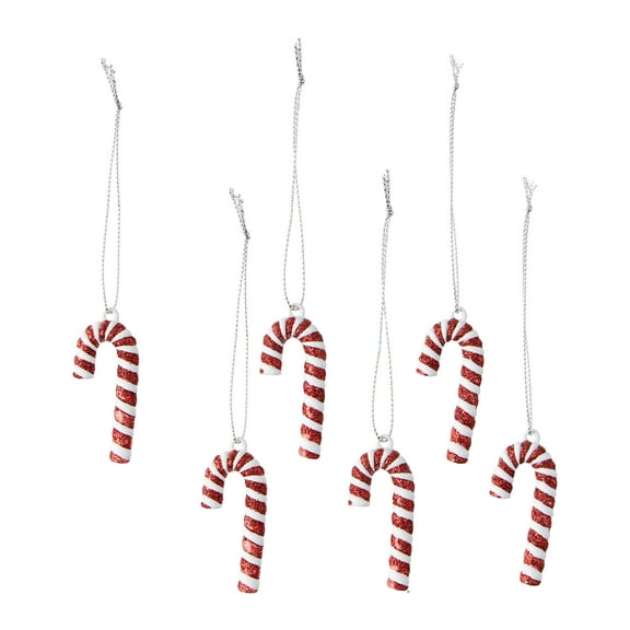 Red and White Mini Candy Christmas Ornaments, 6 Count, by Holiday Time