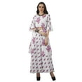 thumbnail image 3 of Moomaya Printed High Low Crop Top Kurti Palazzo Set Ethnic Indian Clothing Set For Womens, 3 of 9