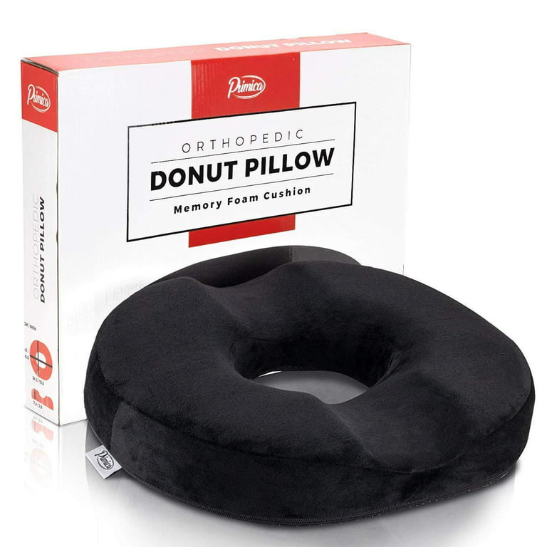 Primica Donut Pillow Tailbone Pain Relief Cushion, Orthopedic Hemmoroid Pillow Cushion, Doughnut Pillow for Bed Sores, Hemorrhoids, Pros