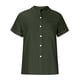 thumbnail image 5 of Blusa de cárdigan informal de manga corta con cuello levantado para mujer, color liso, con bolsillos Pompotops hkajfhjk474423, 5 of 8