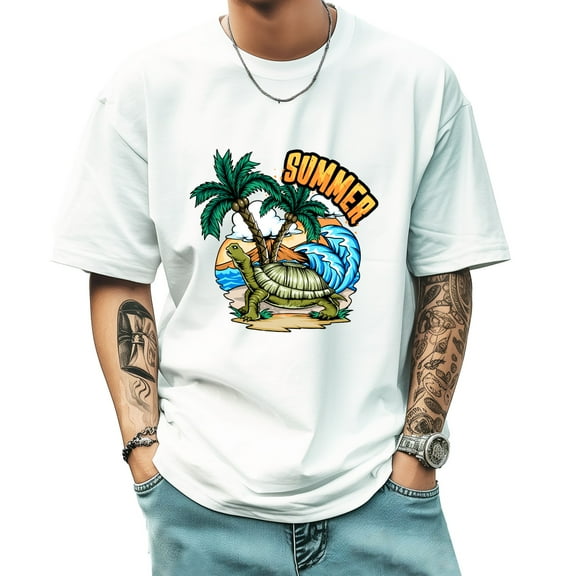 Graphic Tees for Men Summer New Print Casual Tee Fashion Trend Sports Shirt Select