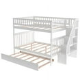 thumbnail image 5 of Harper & Bright Designs Full over Full Bunk Bed with Trundle Staircase Storage and Guard Rail for Bedroom, Dorm, for Bedrom, White, 5 of 13