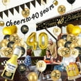 thumbnail image 5 of YANSION 40th Birthday Decoration for Men, 40th Black Gold Balloons with Cheers to 40 Years Banner, Beer & Beer Mug Foil Balloons, Number 40 Foil Balloons for Birthday Party Decorations, 5 of 7