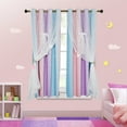 thumbnail image 2 of Stars Bedroom Curtains, Curtains Bedroom Decor, Purple Lace Curtains for Room Decor, 63'' L x 52'' W , 1 Panel, 2 of 6
