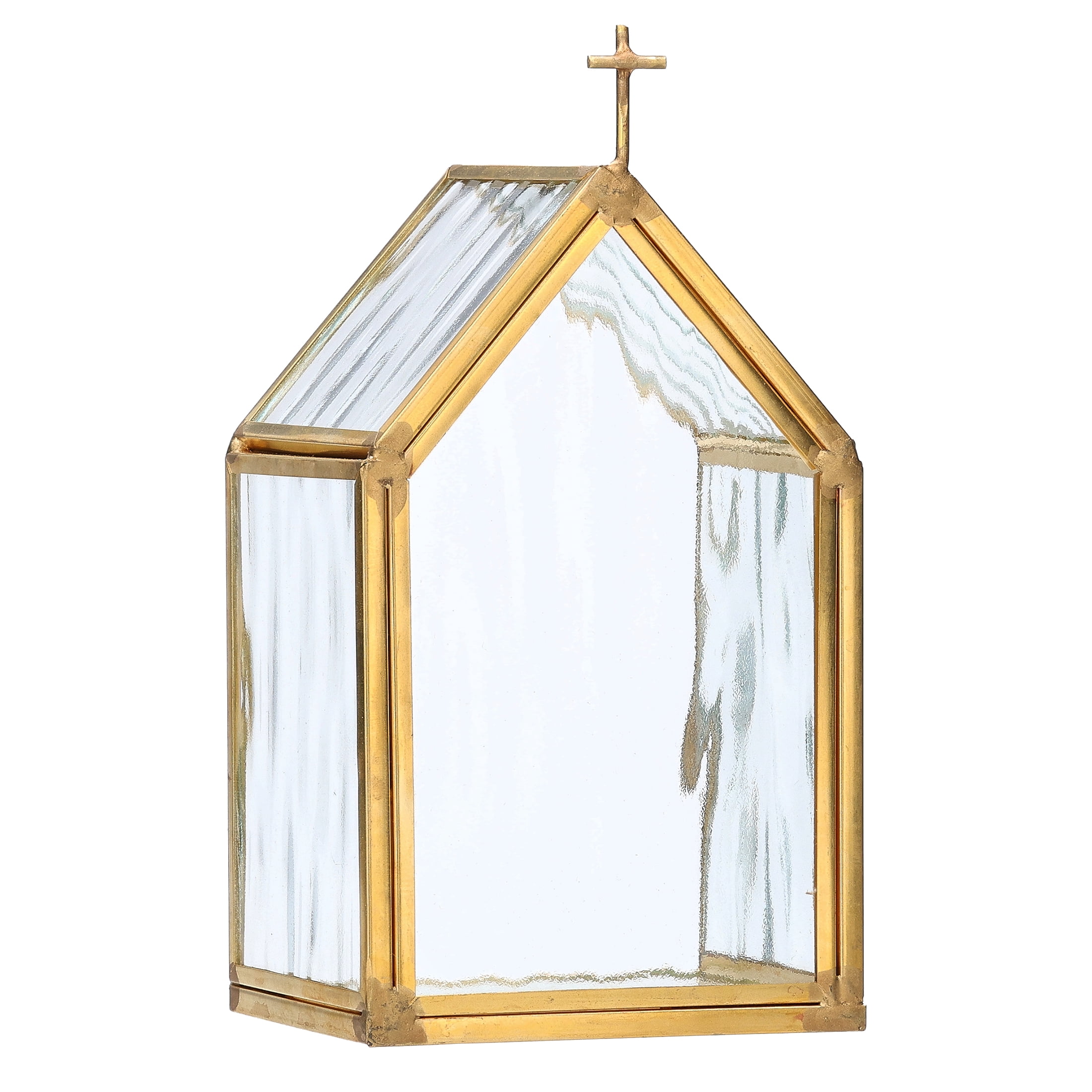 Clear Glass Church Candle Holder, 5", by Holiday Time