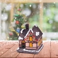 thumbnail image 2 of Adorno navideño de resina en miniatura con luz LED para casa de pueblo con nieve 75 cm x 65 cm x 55 cm, 2 of 7