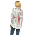 thumbnail image 3 of Haute Edition Women's Pattern and Solid 3/4 Roll Tab Sleeve Tunic Blouse Top, 3 of 7