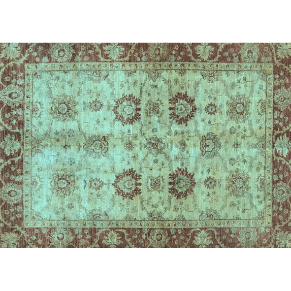 Ahgly Company Indoor Rectangle Oriental Light Blue Traditional Area Rugs, 4' x 6'