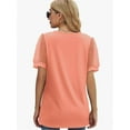 thumbnail image 3 of Womens Summer Casual Shirts Short Sleeve Tunic V Neck Trendy Blouses Tops, 3 of 5
