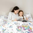 thumbnail image 6 of Feelyou Cartoon Unicorn Twin Bedding Sets 7-Piece, Cloud Bow-tie Bedding Comforter Set, Teenager Boys Girls Sheet Sets, Breathable Room Decor, 6 of 7