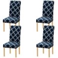thumbnail image 1 of Printed Dining Chair Slipcovers Removable Washable Soft Spandex Elastic Installation Chair Protector Banquet Chair Seat Cover for Hotel and Wedding Ceremony (Colour22, Set of 4), 1 of 6