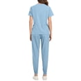 thumbnail image 5 of LIBRCLO Uniform Medical for Women Round Neck Top and Pants Set Short Sleeve Elastic Waist Cuffed Pants with pockets Casual Workwear Uniform, 5 of 5