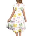 thumbnail image 6 of Pounoo New Dresses For Girls Leisure Print Short Sleeve Casual Dresses Round Neck Knee Length Dress With Pocket Skin-Friendly Kids Dresses Girls 4-16, 6 of 6