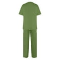 thumbnail image 4 of YDKZYMD Scrubs for Women Set Plus Size Tall Petite Plus Size Top and Pant Tie Dye V Neck with Pockets Nursing Uniform 2 Piece Medical Short Sleeve Jogger Scrub Set Army Green 5XL, 4 of 6