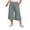 Gray, variant on BLVB Plus Size Capri Pants for Women Baggy Flowy Beach Capris High Waist Drawstring Palazzo Cropped Trousers with Pockets