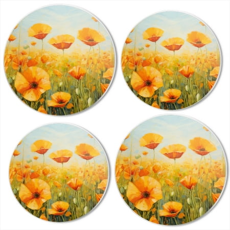 

Bahomeck Electric Stove Burner Covers Set Of 4 Orange Poppies In Field Metal Gas Stove Burner Covers Protecting Gas Stoves 8 Inch And 10 Inch