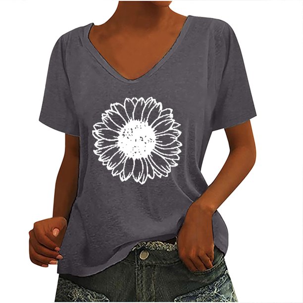 Camiseta sin mangas con cuello en V y estampado informal elegante para mujer OAVQHLG3B Store lin121212
