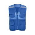 thumbnail image 2 of purcolt Womens Mesh Cargo Fishing Vest with Reflective Strip & Multi Pocket V Neck Zipper Safety Vests Waistcoats for Work Construction, 2 of 5
