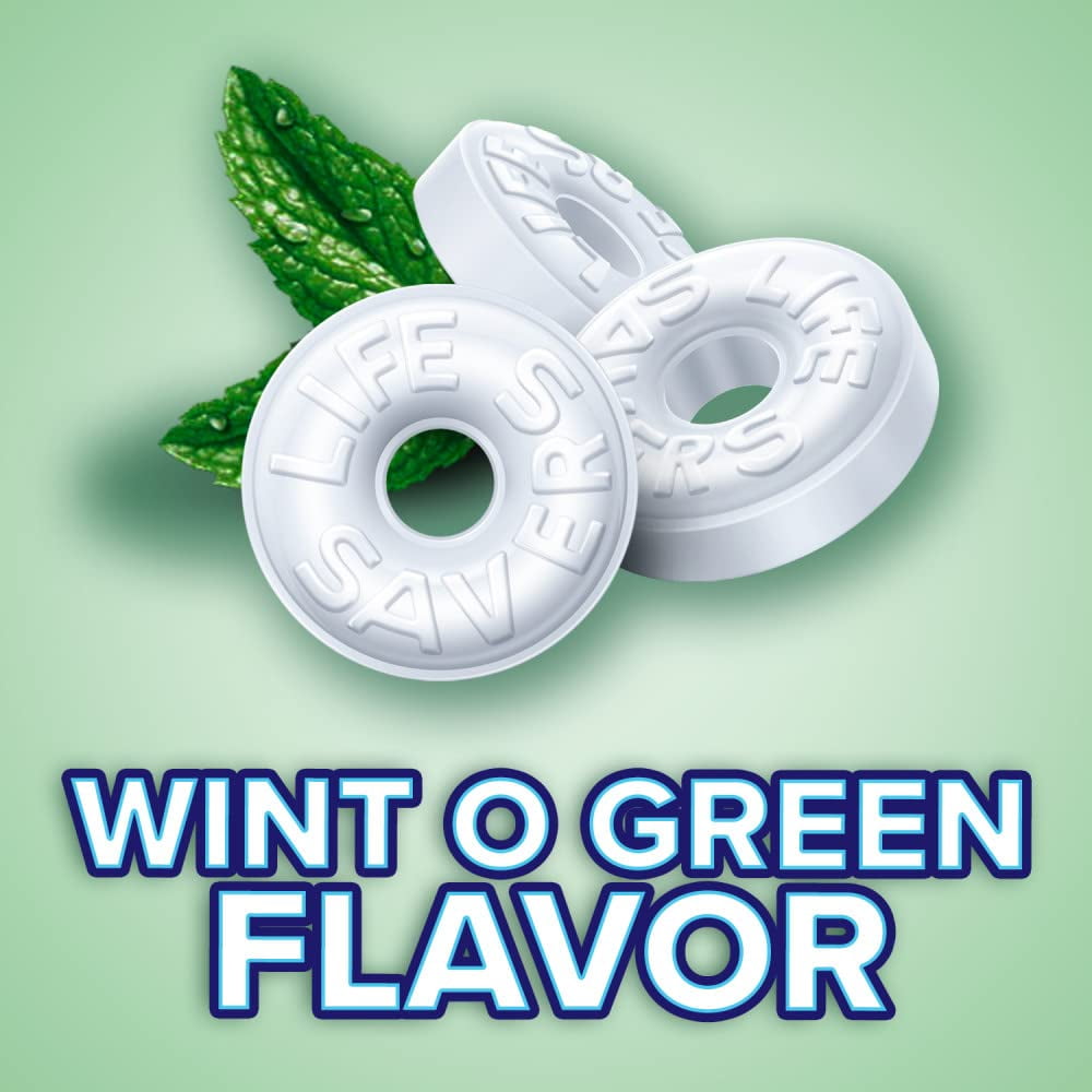 LIFE SAVERS Wint-O-Green Breath Mint Bulk Hard Candy, Party Size, 44.93 oz Bag (Pack of 10)