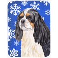 thumbnail image 1 of Carolines Treasures SC9391LCB Cavalier Spaniel Winter Snowflakes Holiday Glass Cutting Board - Large, 1 of 1