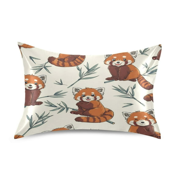 Satin Pillowcase Soft and Smooth Pillow Case for Hair and Skin Red Panda Pattern