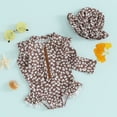 thumbnail image 6 of Douhoow Long Sleeve Flower Print with Zipper and Swim Cap Baby Girls One-Piece Swimsuit 9M-3Y, 6 of 9