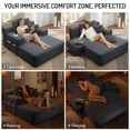 thumbnail image 6 of CARZZI LIFE Chaise Lounge Sofa Chair Indoor, Oversized Corduroy Upholstered Boneless Sofa Bed, Deep Seat Sleeper Couch Reading Chair for Living Room, No Assembly Required (Grey), 6 of 9