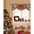 thumbnail image 4 of Merry Christmas Santa Claus Tie Up Valances Curtain, Xmas Gift Winter Snowflake Brown Adjustable Rod Pocket Short Window Treatment Tie Up Curtains Valances for Kitchen Living Room Bathroom 42x18 In, 4 of 9