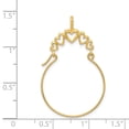 thumbnail image 3 of 14k Yellow Gold Polished 5-Heart Charm Holder, 3 of 4
