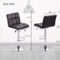 thumbnail image 7 of Bar Stools with Back Sets of 2 Swivel Adjustable Barstools Counter Height Modern Square PU Leather Bar Chairs Armless Island Chairs for Kitchen Counter, 7 of 7