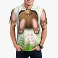 thumbnail image 3 of Rocae Brown Bunny for Men's Short Sleeve Polo Shirt, Quick Drying Performance Moisture Wicking Sports Men's Golf Shirt 4X-Large, 3 of 9