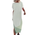 thumbnail image 2 of SMihono Robe Maxi Boho d'Été pour Femmes Grande Taille Robe Maxi pour Femmes Vacances à la Plage Décontractée Robe Longue Ample Manches Courtes Robes d'Été avec Fente Robe de Plage, 2 of 5