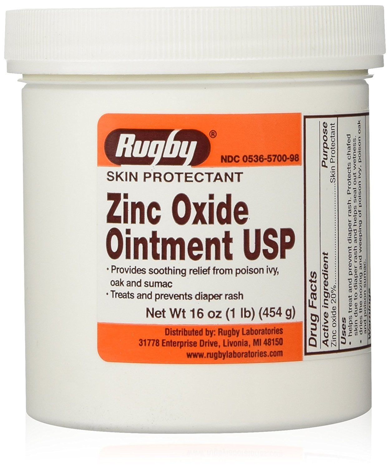 Rugby Zinc Oxide Ointment, 16 Oz.