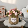 thumbnail image 5 of AYktou Fake Flowers in Vase,Mothers Day Gifts,Fake Plants Silk Roses Fake Flowers with Bamboos Basket,Flower Arrangement for Centerpiece Table Decorations Office Farmhouse Coffee Dining Home Decor, 5 of 7