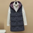 thumbnail image 4 of BKQCNKM Puffer Vest Women Vests for Women 2024 Women Casual Solid Coat Hooded Vest Zipper Pocket Loose Sleeveless Jacket Reversible Coat Long Puffer Vest Women, Gray 3XL, 4 of 7