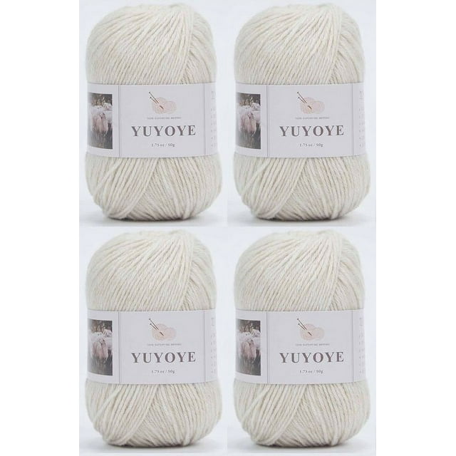 Fil de Laine Mérinos 100 % à 4 Brins, 50 g