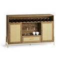 thumbnail image 7 of BELLEZE Wine Cabinet, 55" Rattan Wine Bar Cabinet with Wine Rack, Glass Holders and Drawer, Coffee Bar Cabinet for Dining Room, Living Room, Kitchen - Marcel (Camel), 7 of 7